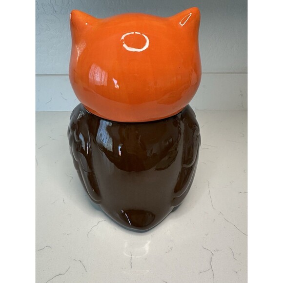 Colorful Ceramic Owl Cookie Jar Canister – Retro Style Kitchen Storage - Picture 4 of 7